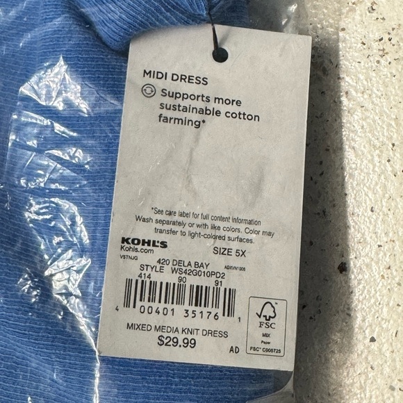 Sonoma Mixed Media Knit Dress Plus in the Dela Bay color - Picture 8 of 9